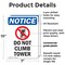 Signmission Do Not Climb Tower, 7 in W x Rectangle, Plastic OS-2PACK-NS-P-710-V-11124 - alternate 6